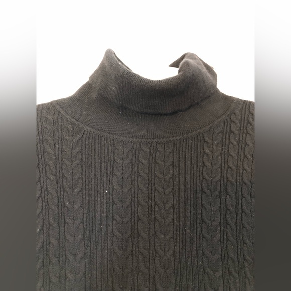 NWT Talbots Woman Classic Black Long Sleeve Turtleneck 2X Cotton Blend Sweater - Picture 4 of 10